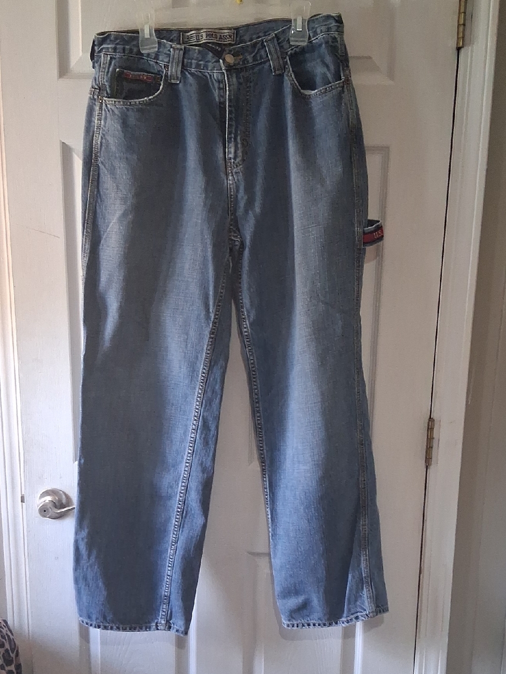 Mens Vintage U.S. Polo Assn. Light Blue Carpenter Jeans Sz. 36 X 32